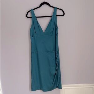 100% Silk Nicole Miller Collection Teal Cocktail Dress